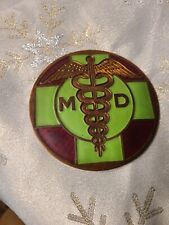Emblema antigo de crachá de licença/grade de carro MD (médico médico) esmaltado de cobre comprar usado  Enviando para Brazil
