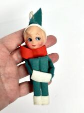 Vintage Knee Hugger Pixie Elf Small Christmas Ornament Decoration Green for sale  Shipping to South Africa