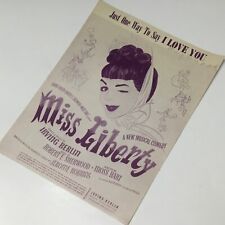 Used, Just One Way to Say I Love You Miss Liberty Sheet Music 1949 Irving Berlin Piano for sale  Shipping to South Africa