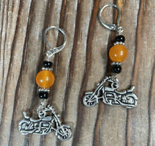 Motorcycle earrings orange for sale  Olympia