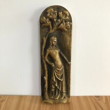 Figura medieval de dama escultura de pared adorno efecto madera resina decoración gótica 26 cm segunda mano  Embacar hacia Mexico