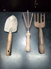 Vintage Hand Rake Fork Shovel Metal Wood Vintage Garden Tool Wooden USA Japan for sale  Shipping to South Africa