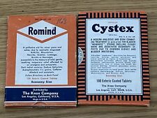 Lote de 2 tabletas de píldoras médicas Cystex & Romind Knox Co. Los Ángeles California segunda mano  Embacar hacia Argentina