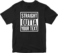 Camiseta Straight Outta Personalizada Personalize Seu Texto Nome Engraçado Novidade Presentes , usado comprar usado  Enviando para Brazil