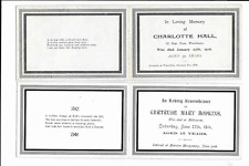 Two memorial cards for sale  LOUGHBOROUGH