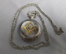 Masonic Silver Gold Pocket Watch Secrets Society Club Rules Pendant Vintage Old, used for sale  Shipping to South Africa
