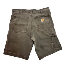 Shorts Carhartt Carpenter ajuste relaxado cinza masculino 33W 9,5L lona elástica zíper mosca comprar usado  Enviando para Brazil