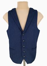 Used, Voboom Mens Navy Wool Blend Herringbone Waistcoat Tweed Vest Size M for sale  Shipping to South Africa
