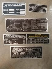 N.O.S. Complete Dodge M37 Data Plate Set G741, used for sale  Shipping to Canada