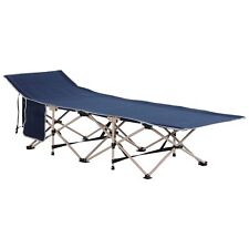Outsunny Single Portable Outdoor Military Sleeping Bed Camping Cot Blue for sale  Shipping to South Africa