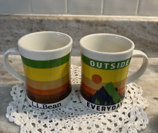 2 Vintage L.L. Bean Mountains Coffee Large Mugs Cups Outside Everyday for sale  Shipping to South Africa