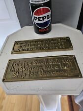 Brass ship plaques for sale  GATESHEAD