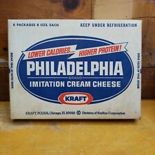 RARO 1975 FILADELFIA CREMA QUESO caja Kraft EMBALAJE DE ALIMENTOS DE COLECCIÓN lácteos RETRO segunda mano  Embacar hacia Argentina