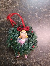 Dr. Seuss Department 56 Ornament Grinch Cindy Lou In Wreath for sale  Shipping to South Africa