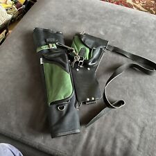 Neet 19” Black Green Canvas Archery Quiver Arrow Belt Sling Pouch 3 Tube , used for sale  Shipping to South Africa