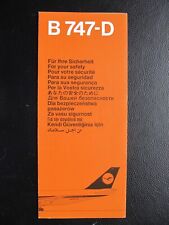 Tarjeta de seguridad original LUFTHANSA Boeing B 747-D edición 2/1984 segunda mano  Embacar hacia Argentina