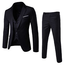 Conjunto de calças colete jaqueta um botão smoking blazer ajuste fino masculino 3 peças comprar usado  Enviando para Brazil