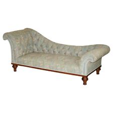 Liberty London Chesterfield Burl Walnut Framed Antique Victorian Chaise Lounge for sale  Shipping to South Africa