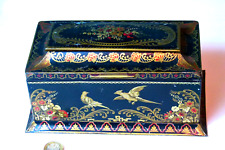 VERY RARE ANTIQUE  FIGURAL BISCUITS SEWING TIN DOUBLE LIDDED PHEASANTS for sale  Shipping to South Africa