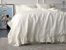 White comforter cover -White ruffle bedding-Ruffled antique white queen/king siz for sale  Shipping to South Africa