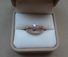 2 PC 10K ROSE GOLD DIAMOND ENGAGEMENT RING WEDDING SET for sale  Shipping to South Africa