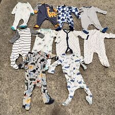 BOYS 0-3 MONTHS PAJAMA SLEEPERS LOT OF 10 DIFFERENT ZIP UPS ZIP DOWNS BUTTONS #1 for sale  Shipping to South Africa