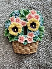 Vintage 80s Light Switch Cover 3D Wall Plate Flower Basket Resin Boho, Bohemian for sale  Shipping to South Africa