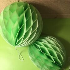 2 pompones de papel de tela, decoraciones de fiesta verde brillante, 8"" de diámetro, bolas plegables segunda mano  Embacar hacia Argentina