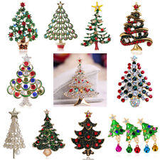 New Christmas Tree Pearl Crystal Brooch Pin Costume Xmas Jewelry Gift Wholesale for sale  Shipping to Canada