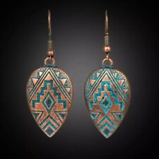 Copper Turquoise Ethnic Boho Teardrop Earrings UK Seller for sale  ILFORD