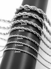 "Collar de cadena de cuerda de acero inoxidable de 2 mm 316 L de 18-32"""  segunda mano  Embacar hacia Argentina