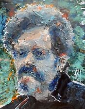 Abstract Portrait Terence McKenna Palette Knife Wall Art Original Painting 11x14 for sale  Shipping to Canada