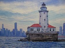 Watercolor painting lighthouse for sale  USA