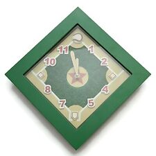 Reloj de pared de diamantes de campo de béisbol césped verde números 3D hierba funciona con batería segunda mano  Embacar hacia Argentina