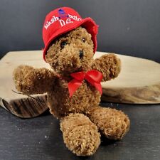 Urso de pelúcia marrom vermelho chapéu balde fita Washington DC lembrança bicho de pelúcia 8", usado comprar usado  Enviando para Brazil