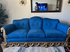 blue suede ottoman for sale  Decatur