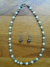 SEED PEARL & MOTHER OF PEARL NECLACE SEED PEARL EARRINGS ALL 925 SILVER FITTINGS for sale  CHEADLE