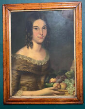 Original Large Antique Georgian Portrait Of A Lady Oil On Board Painting for sale  Shipping to South Africa