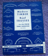 MODERN TIMBER ROOF TRUSSES TECO TIMBER CONNECTORS BROCHURE 1946 edition for sale  Shipping to South Africa