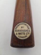 VINTAGE BURROUGHES & WATTS " PRESENTATION" ONE PIECE MAPLE SNOOKER/POOL CUE for sale  Shipping to South Africa