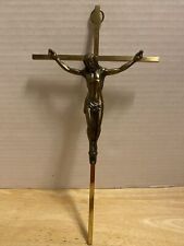 Vtg brass crucifix for sale  Hooksett