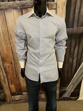 Stefano Ricci Long Sleeve Light Blue & White Stripe Dress Shirt 16 (41) for sale  Shipping to South Africa