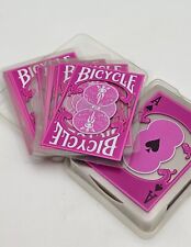 Baralho de cartas completo usado bicicleta rosa transparente com estojo de armazenamento de plástico, usado comprar usado  Enviando para Brazil