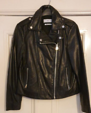 Mango Black Leather Jacket (size M) -  Excellent Condition for sale  UK