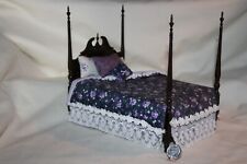 Used, Miniature Dollhouse Vtg  Dressed Pencil Post Bed Shades of Purple Minor TLC 1:12 for sale  Shipping to South Africa