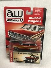 Usado, AUTO WORLD 64 FORD GALAXIE SQUIRE WAGON/VERMELHO/PRETO INT/390 V8/BORRACHA WW em escala 1/64 comprar usado  Enviando para Brazil