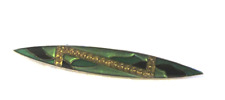 VINTAGE ENAMEL BROOCH BLACK GREEN & GOLD ART DECO STYLE - STUNNING COLOURS for sale  Shipping to South Africa