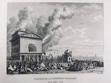 París Julio 1789 Bomberos Octroi Avenue Nueva York Grabado Révolution Française segunda mano  Embacar hacia Argentina