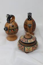 Used, Vintage Art Clay Peru incense burners dish with lid handmade  lot of 3  for sale  Shipping to South Africa