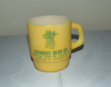 Anchor Hocking Coffee Cup Mug Midwest Bean Company Advertisement Yellow for sale  Shipping to South Africa